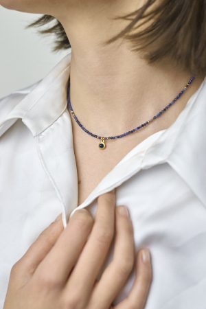 Naszyjnik z sodalitem i dumortierytem